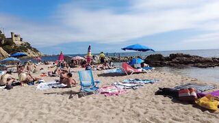 Spain Beach Walk - Beautiful Beach, Costa Brava - September 2022