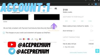 OnlyFans Account With Balance | BIN ONLYFANS 100$ USD | OnlyFans Premium BIN| Ace Premium™