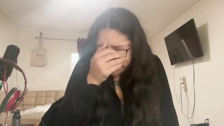 Cute girl sneezing powerful sneezes