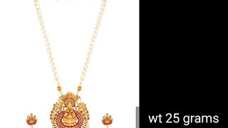 latest gold pearls long haram models with beautiful locket and earrings// with weight and price ????