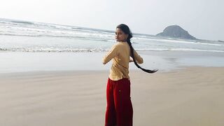 Easy beach yoga workout for beginners|surya namaskaralu|by #anshu|@A&A creations