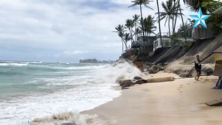 North Shore home collapses onto the beach