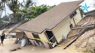 North Shore home collapses onto the beach