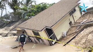 North Shore home collapses onto the beach