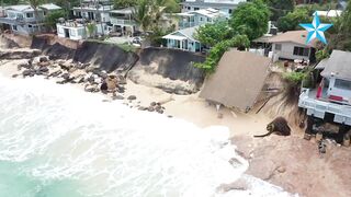 North Shore home collapses onto the beach