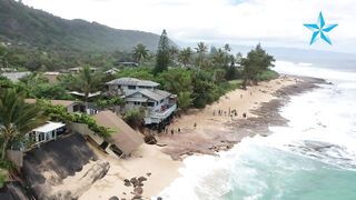 North Shore home collapses onto the beach