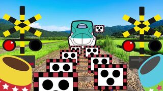 〖FUMIKIRI ANIME〗大砲から飛び出して新幹線をとにかくジャマしたい踏切カンカン　　RailroadCrossing 踏切アニメ kankan カンカン COLORFUL ANIME