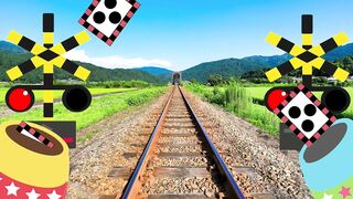 〖FUMIKIRI ANIME〗大砲から飛び出して新幹線をとにかくジャマしたい踏切カンカン　　RailroadCrossing 踏切アニメ kankan カンカン COLORFUL ANIME