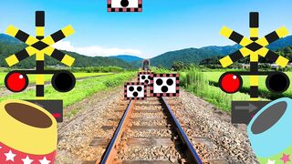 〖FUMIKIRI ANIME〗大砲から飛び出して新幹線をとにかくジャマしたい踏切カンカン　　RailroadCrossing 踏切アニメ kankan カンカン COLORFUL ANIME