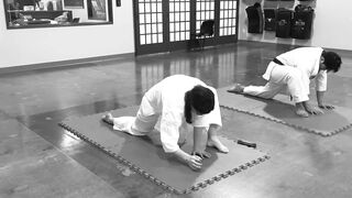 Stretching After A Karate Workout. #shokenschoolofkarate #karate #stretching #cooldown