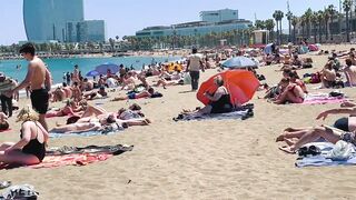 Beach Sant Sebastia ????????Barcelona beach walk