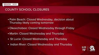 All Palm Beach County, Treasure Coast public schools closed Wednesday