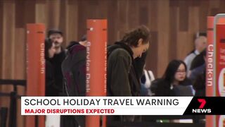 Flight chaos expected amid school holiday travel warning for families | 7NEWS