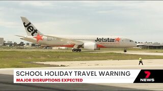 Flight chaos expected amid school holiday travel warning for families | 7NEWS