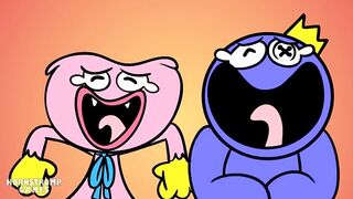 Huggy Wuggy & Pink Fall in Love!? - Rainbow Friends & Poppy Playtime Animation