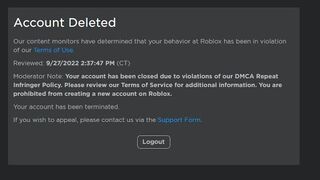 My Roblox Account got Deleted