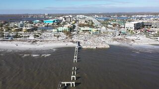 Drone footage shows aftermath of Hurricane Ian at Fort Myers Beach