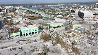 Drone footage shows aftermath of Hurricane Ian at Fort Myers Beach