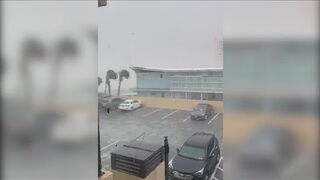 ‘There goes that roof’: High winds tear roof off Daytona Beach building