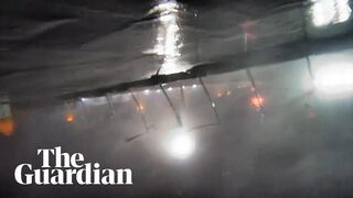 Hurricane Ian flips over camera filming at Daytona Beach