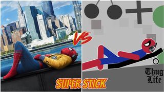 Real Spiderman vs Stickman | Stickman Dismounting Funny Moments #6