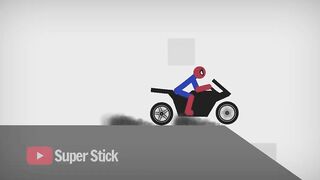 Real Spiderman vs Stickman | Stickman Dismounting Funny Moments #6