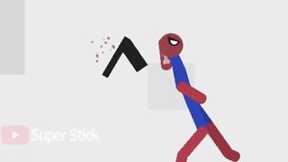 Real Spiderman vs Stickman | Stickman Dismounting Funny Moments #6