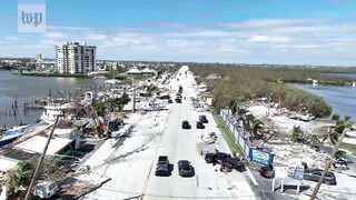 Drone footage of destruction of Fort Myers Beach, Fla.