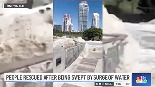 Giant Wave Sweeps People Off Sidewalk Near South Beach Pier, Injuring 6