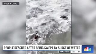 Giant Wave Sweeps People Off Sidewalk Near South Beach Pier, Injuring 6