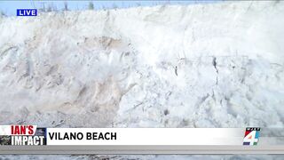 Vilano Beach sand dunes after storm