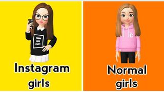 Instagram girls vs normal girls ????????‍♀️????????????‍♀️????????‍???? part - 3