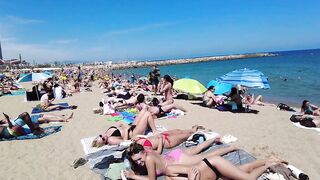 Beach Walk Spain - Beautiful Beach - Barceloneta Beach 2022