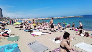 Beach Walk Spain - Beautiful Beach - Barceloneta Beach 2022