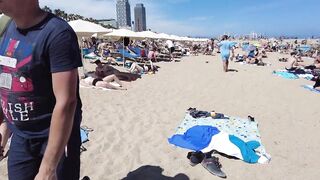 Beach Walk Spain - Beautiful Beach - Barceloneta Beach 2022