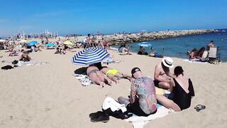 Beach Walk Spain - Beautiful Beach - Barceloneta Beach 2022