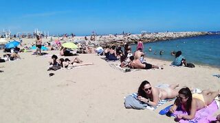 Beach Walk Spain - Beautiful Beach - Barceloneta Beach 2022