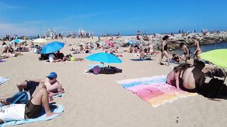 Beach Walk Spain - Beautiful Beach - Barceloneta Beach 2022