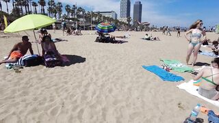 Beach Walk Spain - Beautiful Beach - Barceloneta Beach 2022