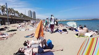 Beach Walk Spain - Beautiful Beach - Barceloneta Beach 2022