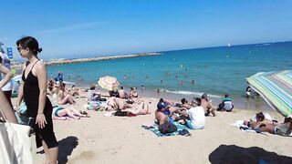 Beach Walk Spain - Beautiful Beach - Barceloneta Beach 2022