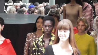 Models during Valentino Fashion Week show @ Paris 2 october 2022 with designer Pierpaolo Piccioli