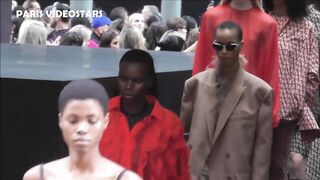 Models during Valentino Fashion Week show @ Paris 2 october 2022 with designer Pierpaolo Piccioli