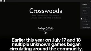 Roblox CROSSWOODS Ban Games are BACK