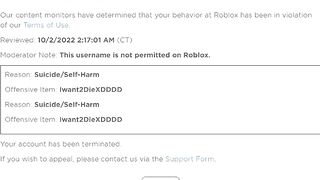 ฉันโดน Roblox แบนรหัส (Very Sad) ???? !!!