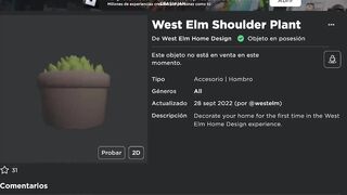 CONSIGUE 5 ITEMS de WEST ELM GRATIS en ROBLOX