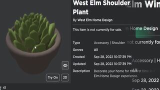 FREE ACCESSORIES! HOW TO GET West Elm Shoulder Plant, Winter Cap & Sophisticated Glasses! (ROBLOX)