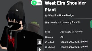 FREE ACCESSORIES! HOW TO GET West Elm Shoulder Plant, Winter Cap & Sophisticated Glasses! (ROBLOX)