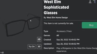 FREE ACCESSORIES! HOW TO GET West Elm Shoulder Plant, Winter Cap & Sophisticated Glasses! (ROBLOX)