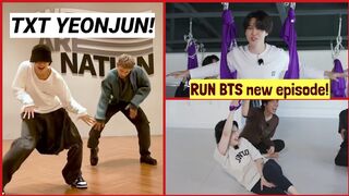 RUN BTS - BTS tries Flying Yoga! TXT's Yeonjun doing the RUSH HOUR dance challenge (2022)